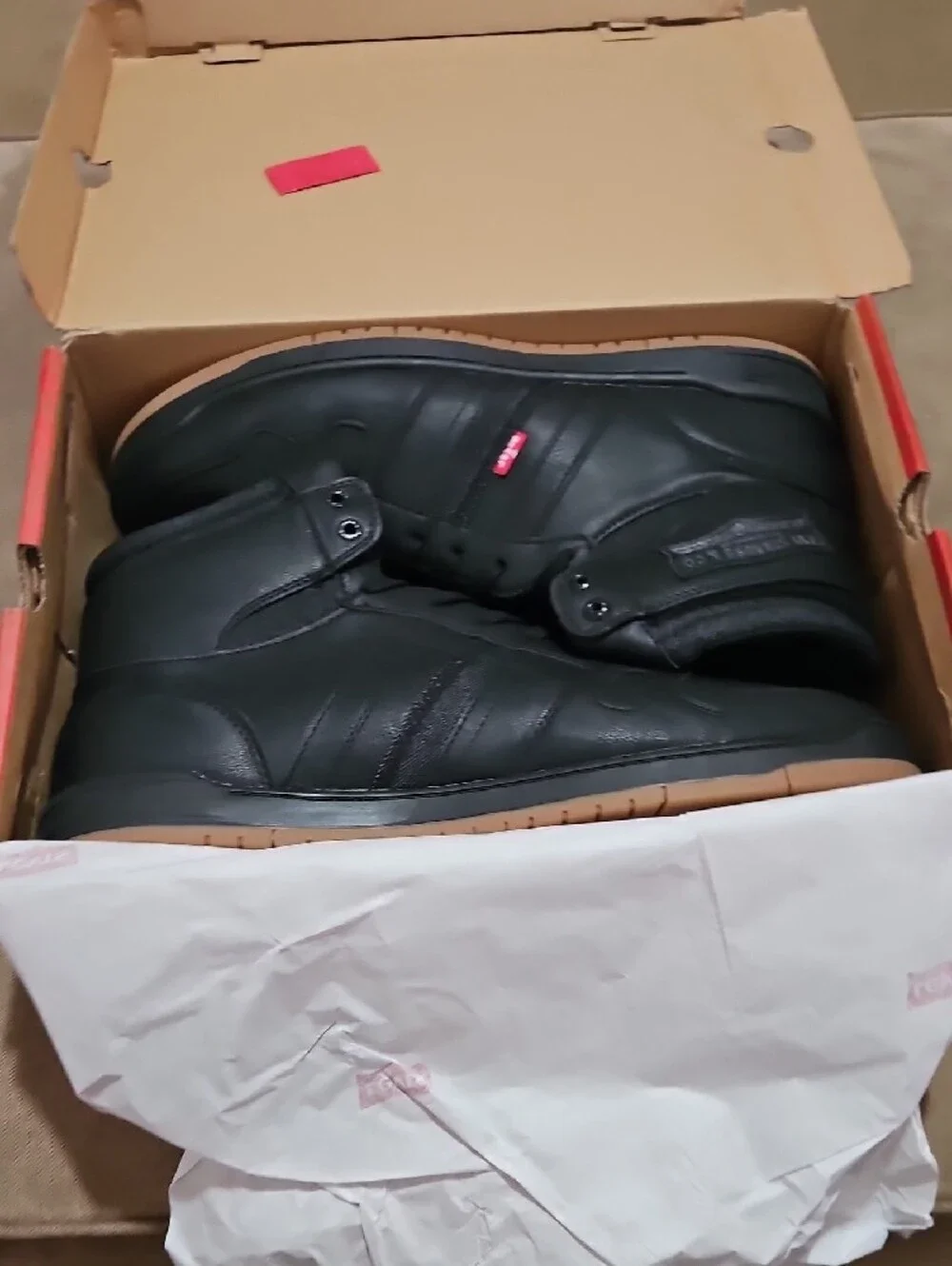 Levi's Men's Black High-Top Sneakers with Gum Sole